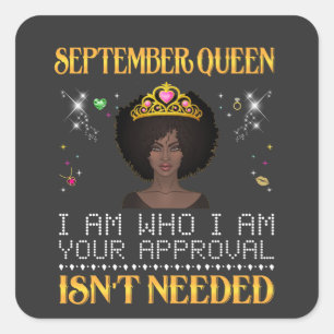 september meisje ik ben wie ik je applaus ben ... vierkante sticker