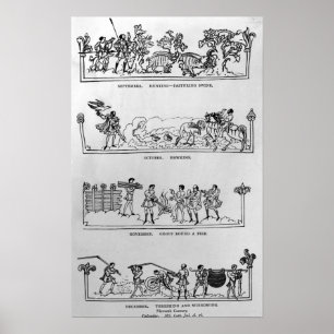 september, oktober, november en december poster