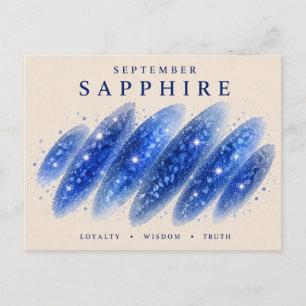 September saffier geboortesteen briefkaart