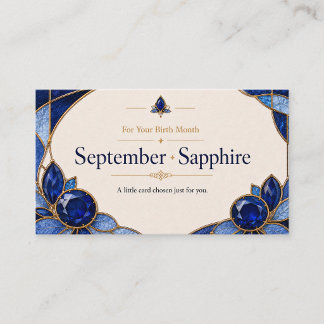 September Sapphire Birthstone Shop Card Visitekaartje