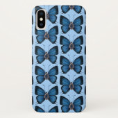 September Sapphire Blue Butterfly Pattern Design Case-Mate iPhone Case (Achterkant)