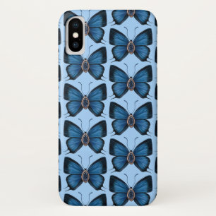September Sapphire Blue Butterfly Pattern Design Case-Mate iPhone Case