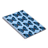 September Sapphire Blue Butterfly Pattern Design Notitieboek (Rechterzijde)