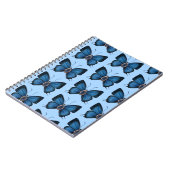 September Sapphire Blue Butterfly Pattern Design Notitieboek (Linkerzijde)