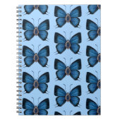 September Sapphire Blue Butterfly Pattern Design Notitieboek (Voorkant)