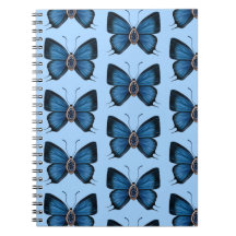 September Sapphire Blue Butterfly Pattern Design