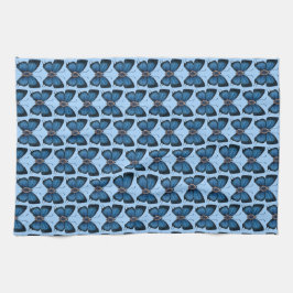 September Sapphire Blue Butterfly Pattern Design Theedoek