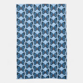 September Sapphire Blue Butterfly Pattern Design Theedoek (Verticaal)
