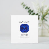 September Sapphire Personalized Birthday Kaart (Staand voorkant)