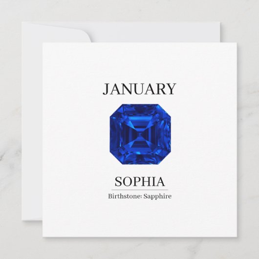 September Sapphire Personalized Birthday Kaart (Voorkant)