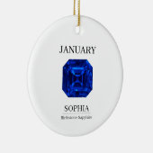 September Sapphire Personalized Birthday Keramisch Ornament (Rechts)