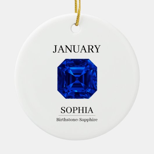 September Sapphire Personalized Birthday Keramisch Ornament (Voorkant)