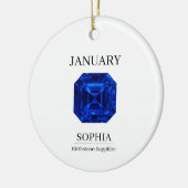 September Sapphire Personalized Birthday Keramisch Ornament (Links)