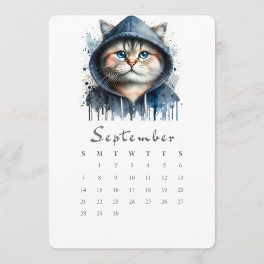 September Stand-alone Kalender Kat Splash Art Menu (Voorkant)
