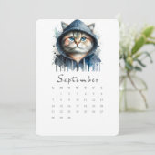 September Stand-alone Kalender Kat Splash Art Menu (Staand voorkant)