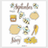 September Stickerblad - Knusse Bijen & Herfstbegin Sticker (Vel)