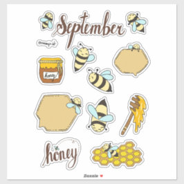 September Stickerblad - Knusse Bijen & Herfstbegin Sticker