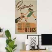 September terug aan het Werk, School, de  WPA van  Poster (Thuiskantoor)