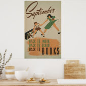 September terug aan het Werk, School, de  WPA van  Poster (Keuken)
