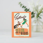  september terug naar het werk, school, boeken WPA Briefkaart (Staand voorkant)