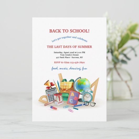 september Terug naar schooluitnodiging Kaart (Staand voorkant)