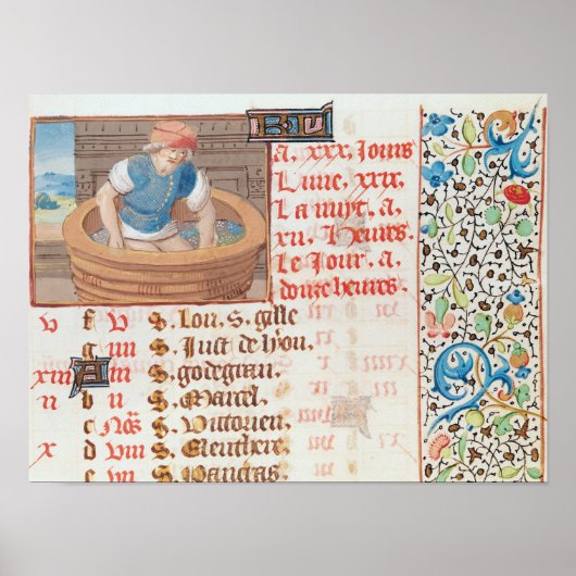 September: Trampling Grapes Poster (Voorkant)