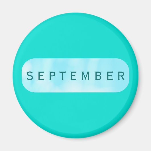 September Turquoise ronde magneet van Janz (Voorkant)