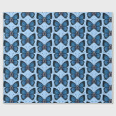 September Verjaardag Blue Butterfly Design Regal Cadeaupapier (Vlak)