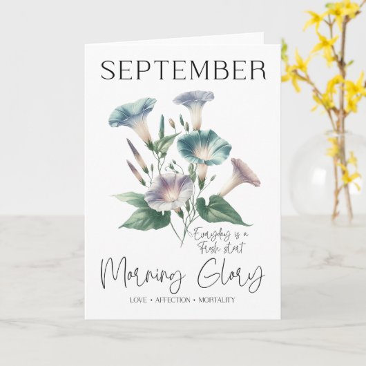 September Verjaardag Geboorte Maand Bloem Ochtend  Kaart (Gele Bloem)