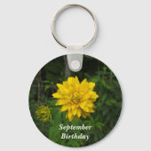 September Verjaardag  goudsbloem Sleutelhanger (Voorkant)