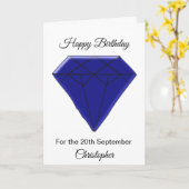 September Verjaardag Kaart - Sapphire (Gele Bloem)