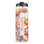 September Verjaardag Maand Bloem Aster 16 oz Thermosbeker (Voorkant)
