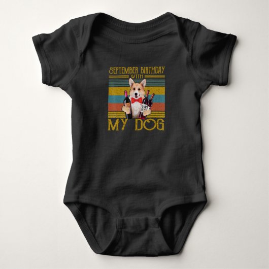September Verjaardag met mijn Corgi Dog 2020 cadea Romper (Voorkant)
