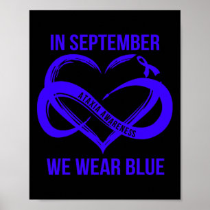 September We Draag Blue Ataxia Awareness Ribbon Poster