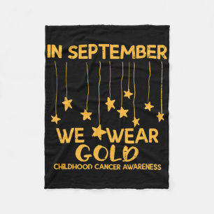 September We Draag Gold Childhood Cancer Awareness Fleece Deken