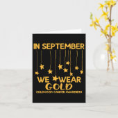 September We Draag Gold Childhood Cancer Awareness Kaart (Gele Bloem)