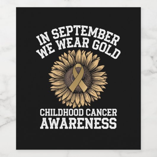 September We Draag Gold Childhood Cancer Awareness Wijn Etiket (Enkel label)