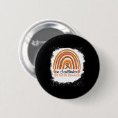 September we Draag Oranje gebleekte regenboogleuke Ronde Button 5,7 Cm (Voorkant /achterkant)