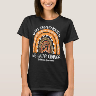 September we Draag Oranje leopard regenboogleukemi T-shirt