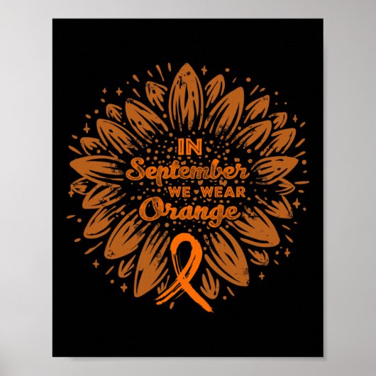 September We Draag Oranje lint leukemie bewustzijn Poster (Voorkant)