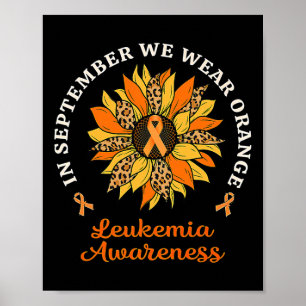 September We Draag Oranje Zonnebloem Leukemie Awar Poster