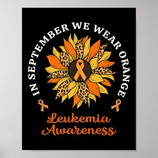 September We Draag Oranje Zonnebloem Leukemie Awar Poster (Voorkant)