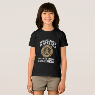 September We dragen goud Kinderkanker Bewustzijn Tri-Blend Shirt