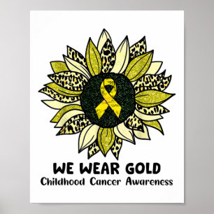 September We dragen gouden zonnebloem kinderkanker Poster
