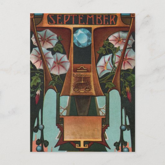 september - Weegschaal Briefkaart (Voorkant)