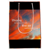 September Wolken met Psalm 30:5 Medium Cadeauzakje (Achterkant)