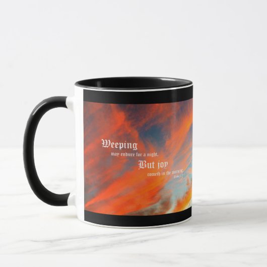 September Wolken met Psalm 30:5 Mok (Links)