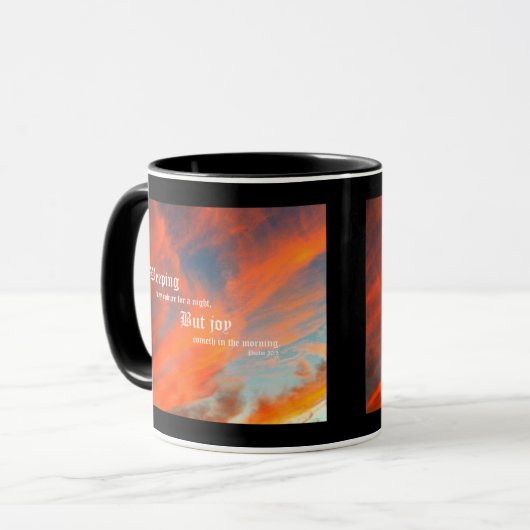 September Wolken met Psalm 30:5 Mok (Voorkant links)