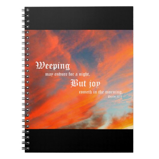 September Wolken met Psalm 30:5 Notitieboek (Voorkant)