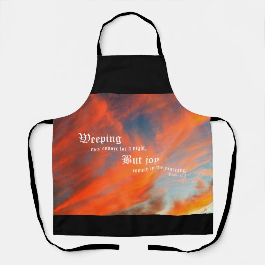 September Wolken met Psalm 30:5 Schort (Voorkant)